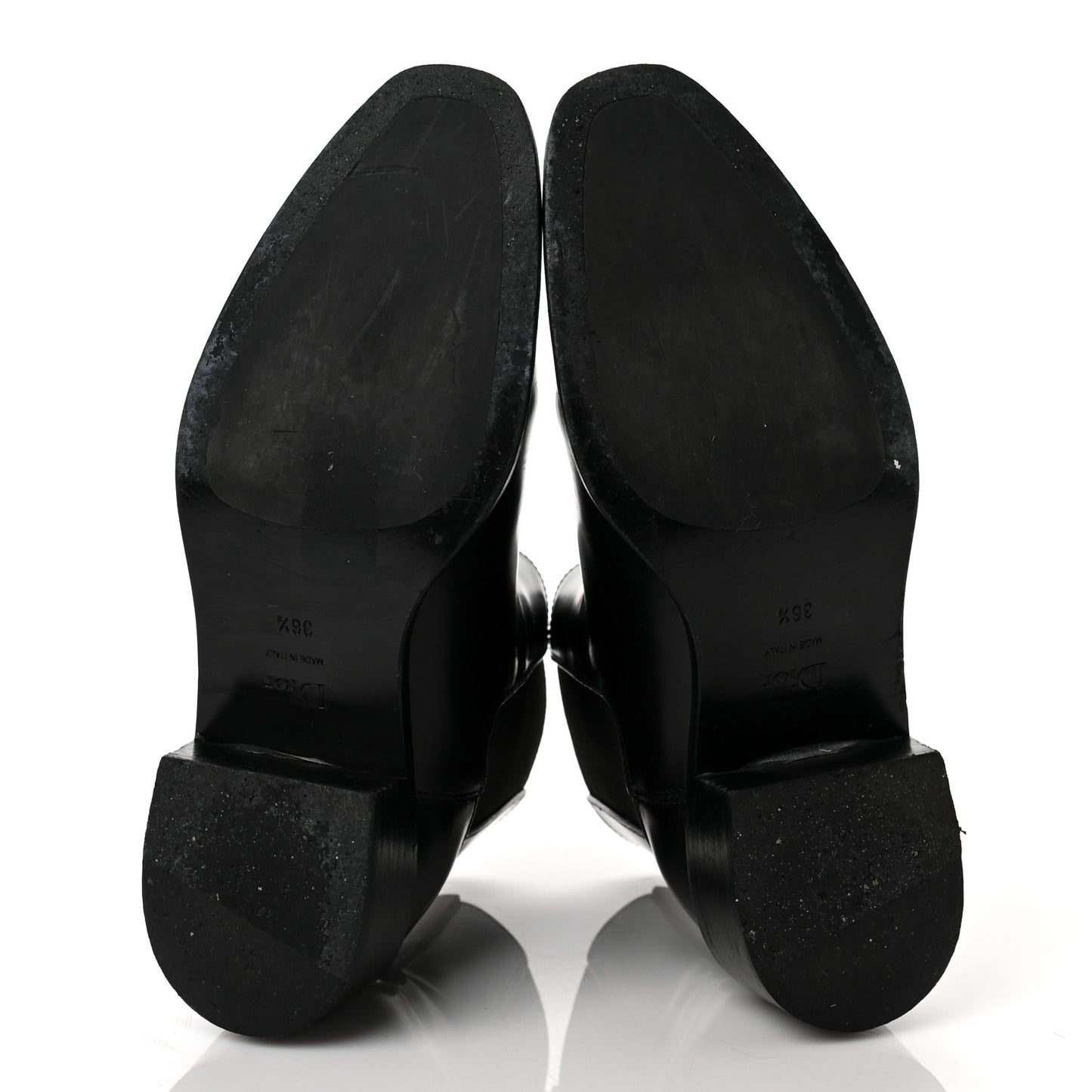 Glazed Calfskin Crystal Tomboy Ankle Boots 36.5 Black