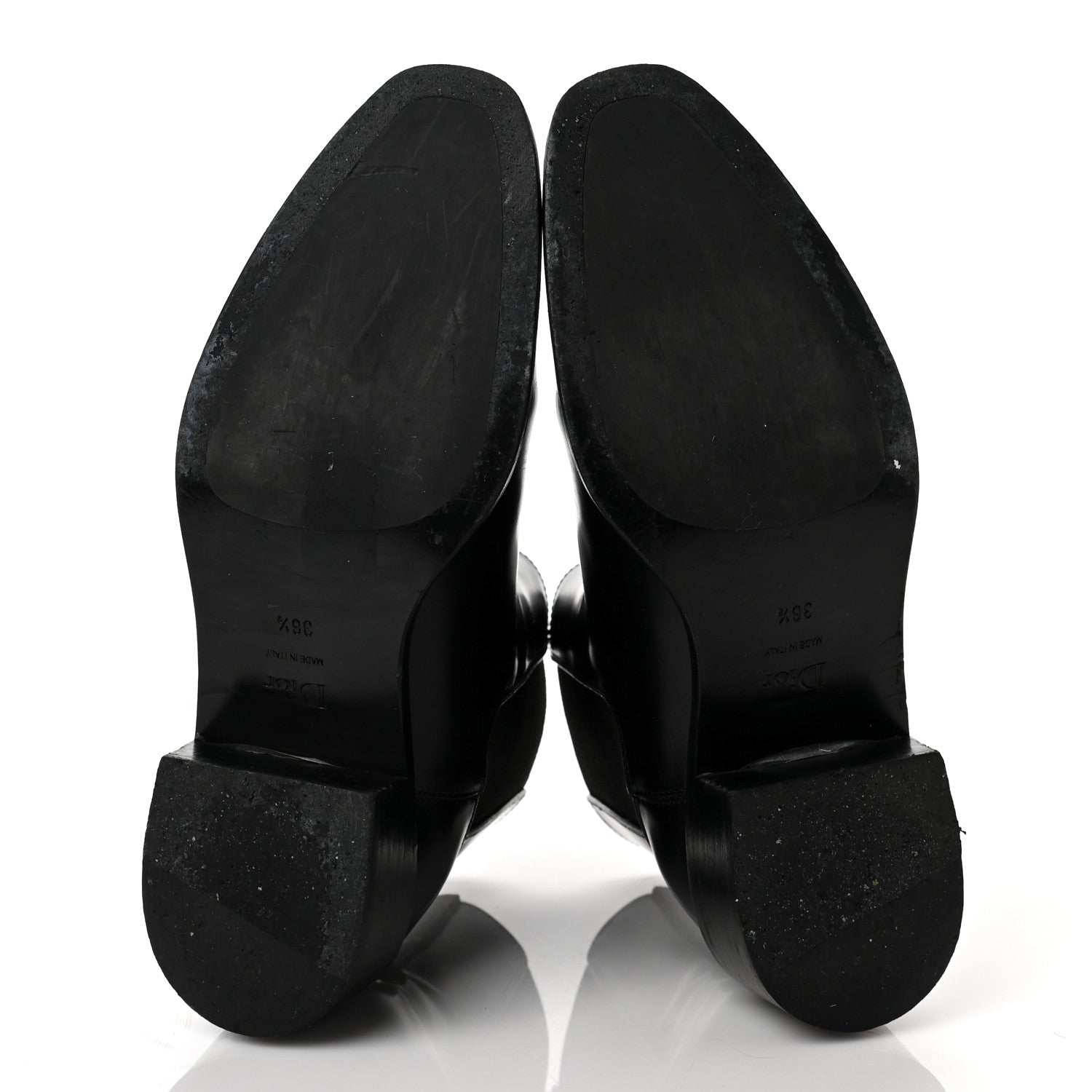 Christian Dior Glazed Calfskin Crystal Tomboy Ankle Boots 36.5 Black 5 of 8