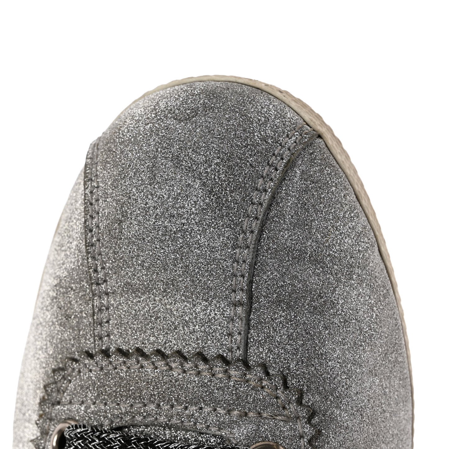 Glitter Fabric Studded Web Womens Sneakers 37.5 Silver