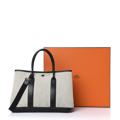 Hermes Twill D H Negonda Garden Party 30 TPM Ecru Black 9 of 9