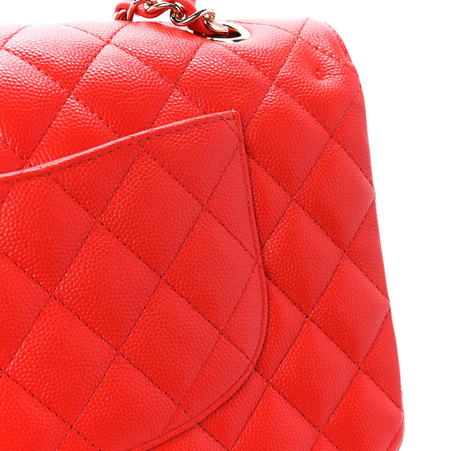 Chanel Caviar Quilted Medium Double Flap Red 14 of 15