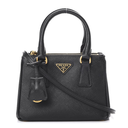 Prada Saffiano Lux Mini Galleria Double Zip Tote Black 1 of 15