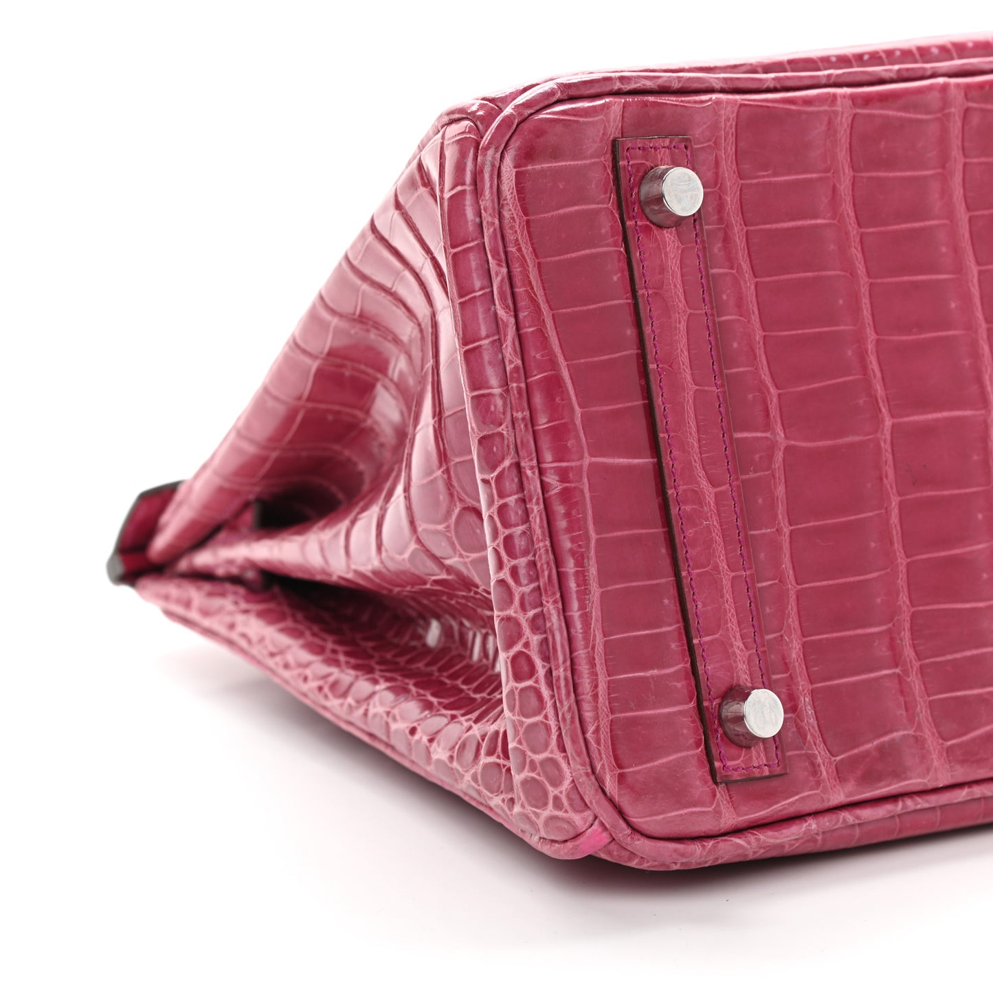 Shiny Porosus Crocodile Birkin 30 Rose Tyrien