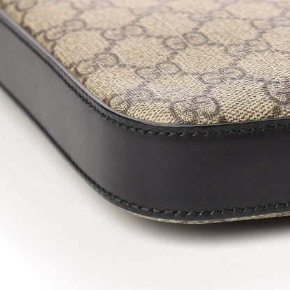 Gucci GG Supreme Monogram Flat Messenger Bag Black 9 of 10