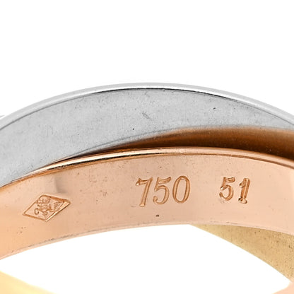 Cartier 18K Pink Yellow White Gold Classic Les Must De Cartier Trinity Ring 51 5.75 4 of 5