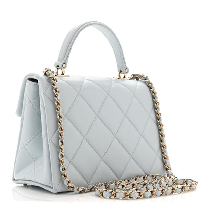 Chanel Caviar Quilted Mini Retro Twist Top Handle Flap Light Blue 3 of 11