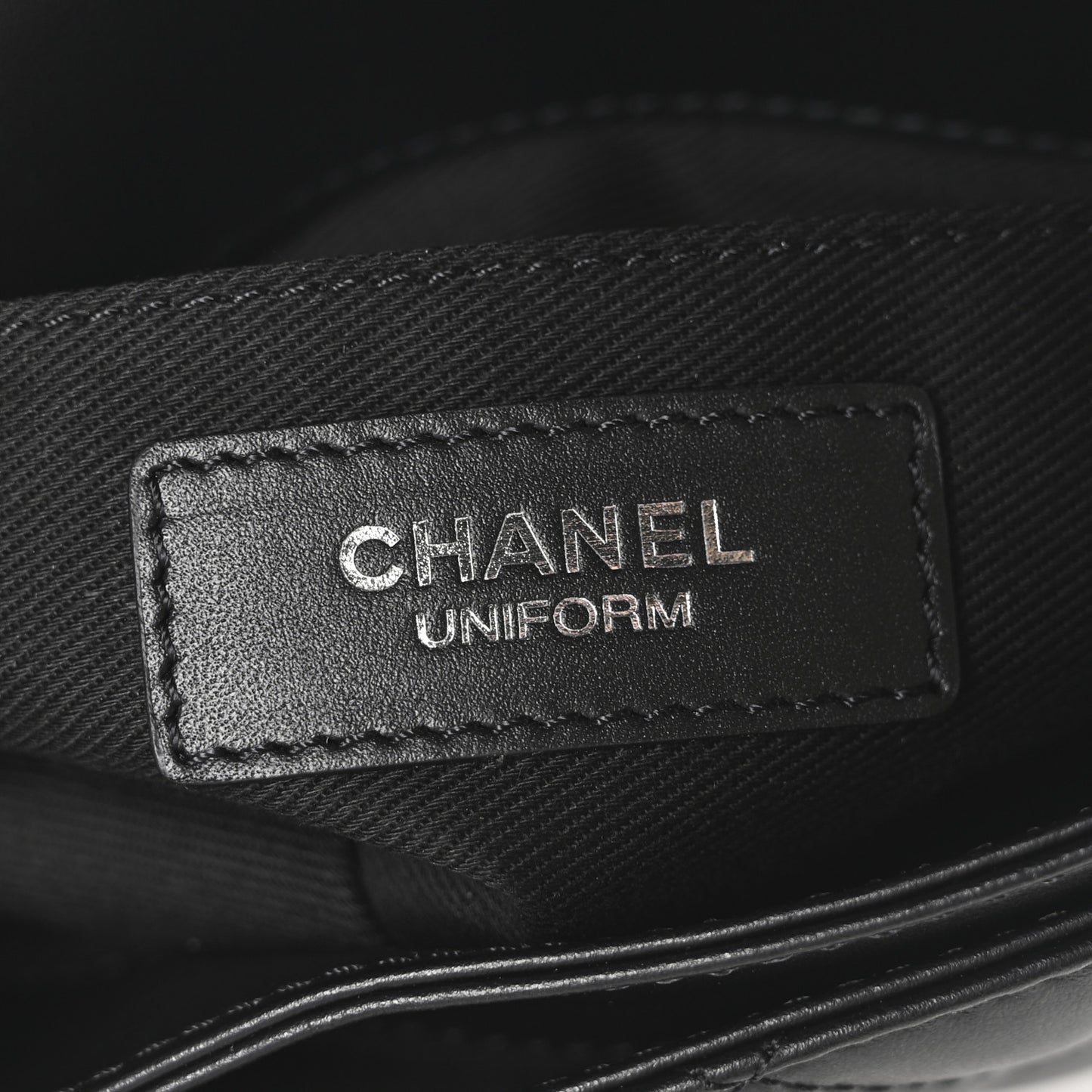 Calfskin Quilted CC Uniform Flap Belt Bag Black