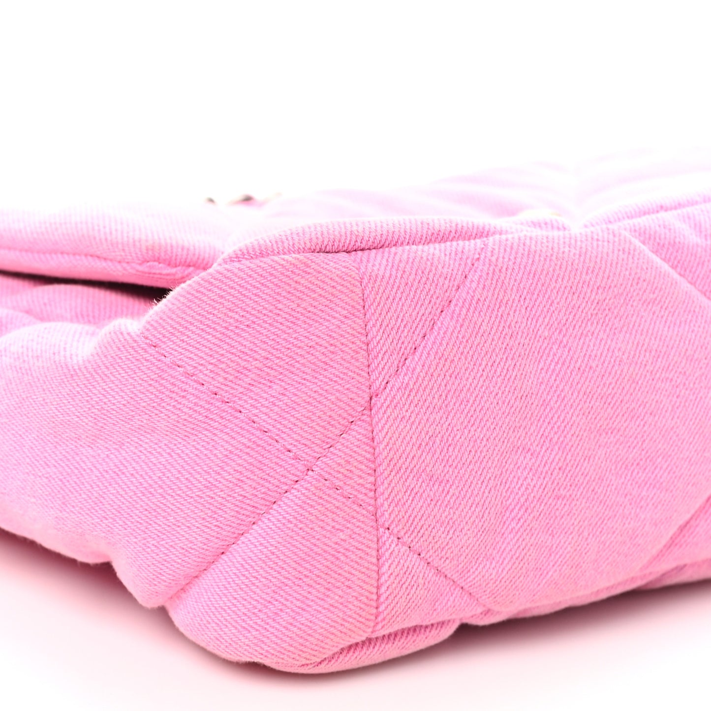 Denim Quilted Medium Chanel 19 Flap Neon Pink