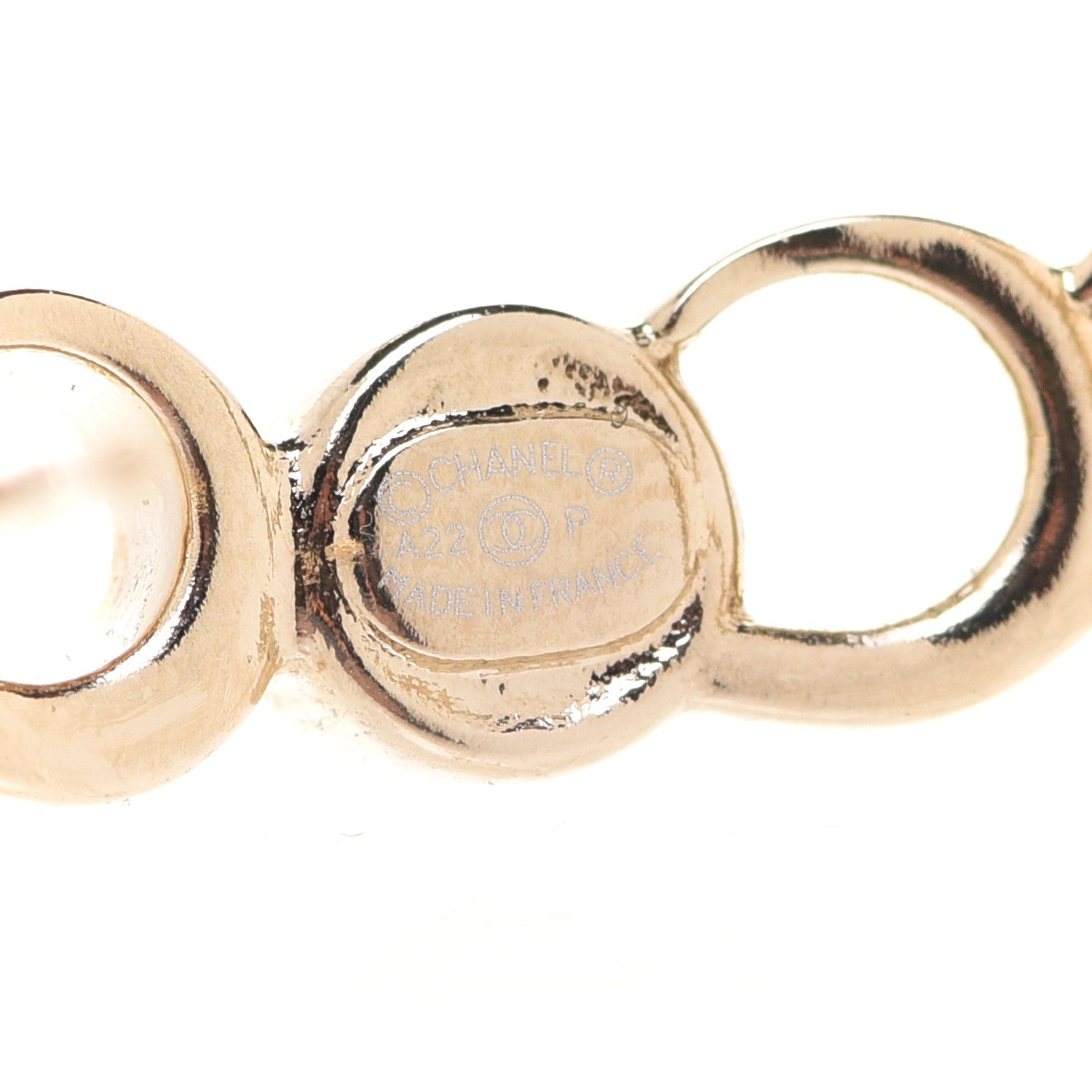 Chanel Metal Crystal Coco Script CC Climber Earrings Gold 4 of 5