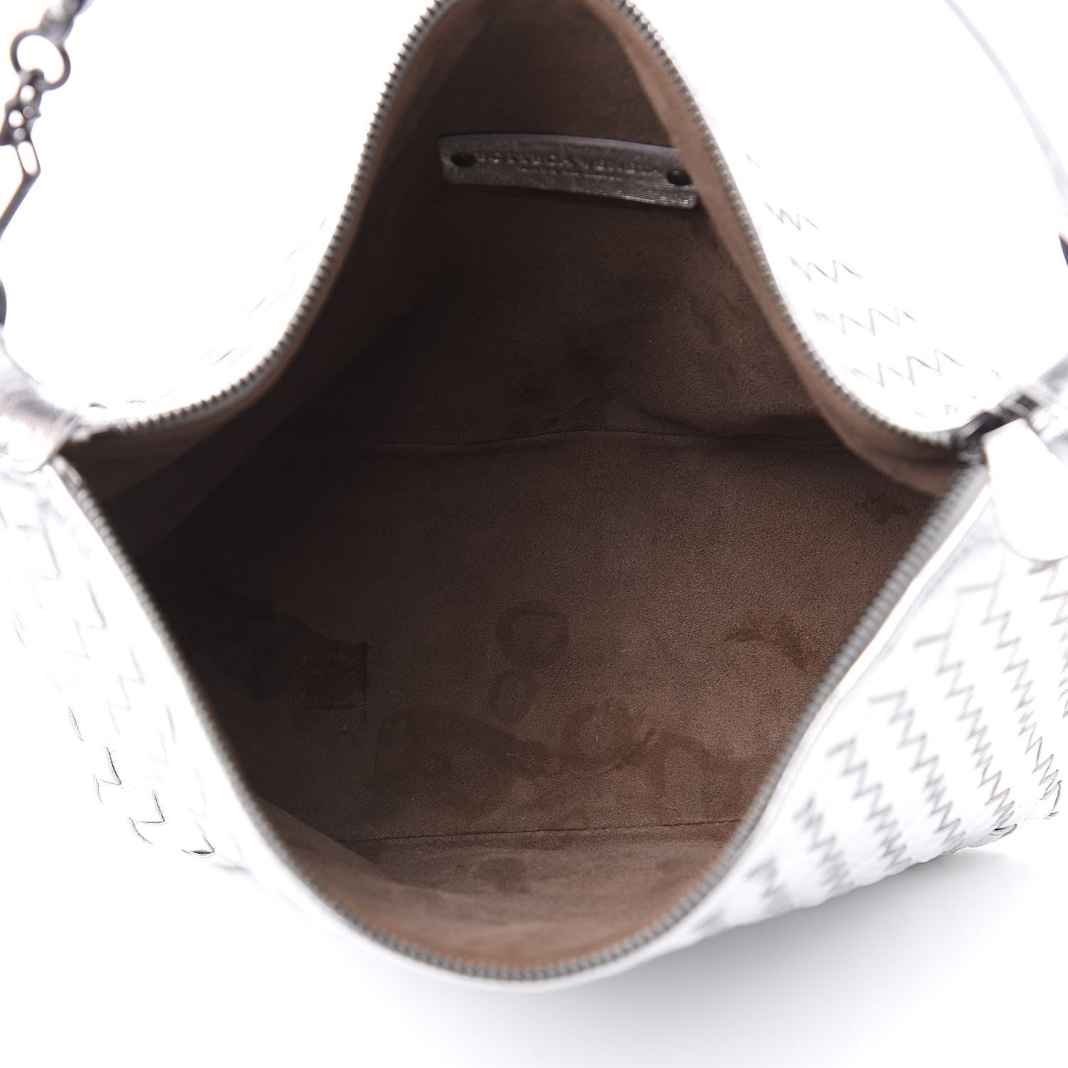 Bottega Veneta Metallic Grosgrain Intrecciato Small Shoulder Bag Silver 5 of 10