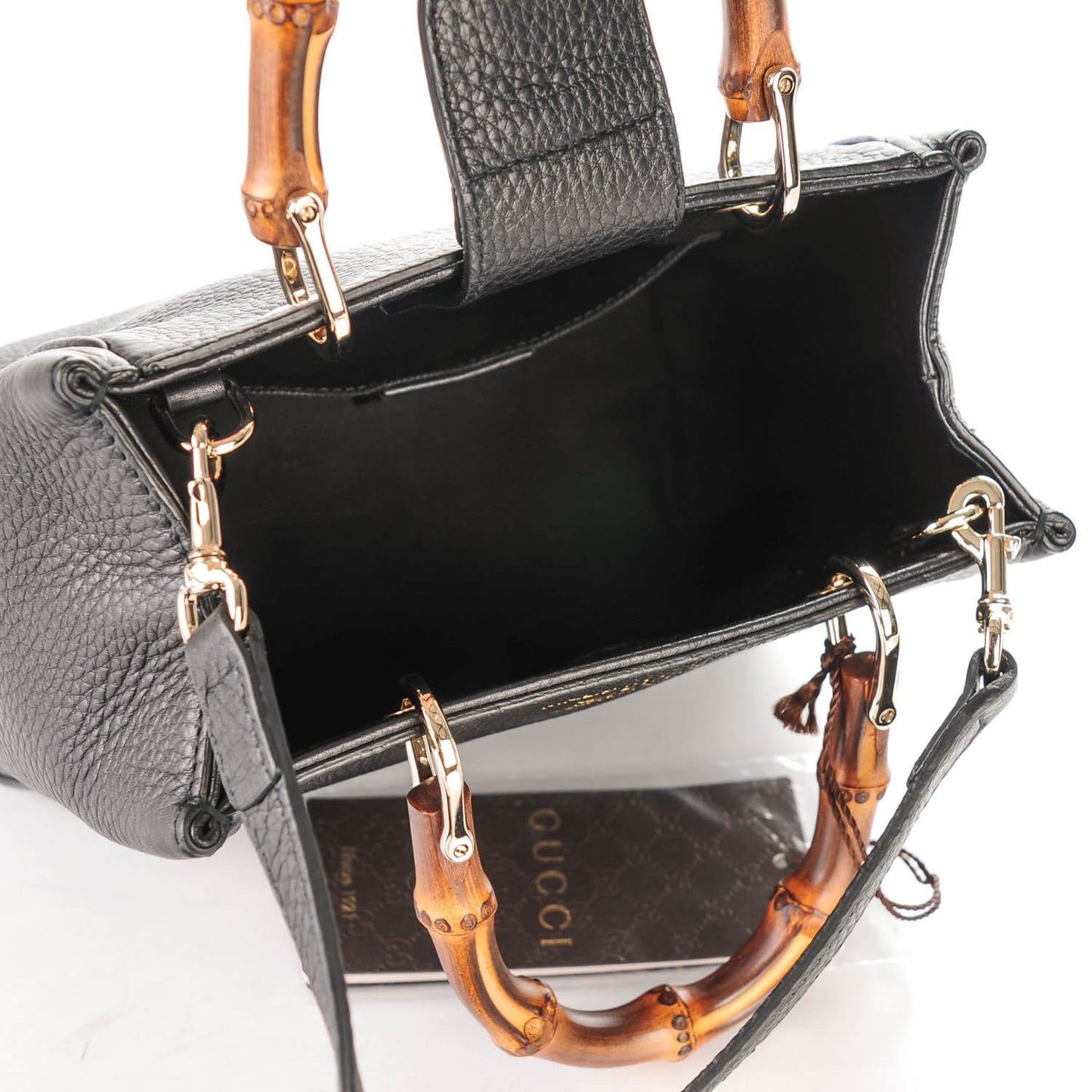 Cellarius Calfskin Mini Bamboo Shopper Tote Black