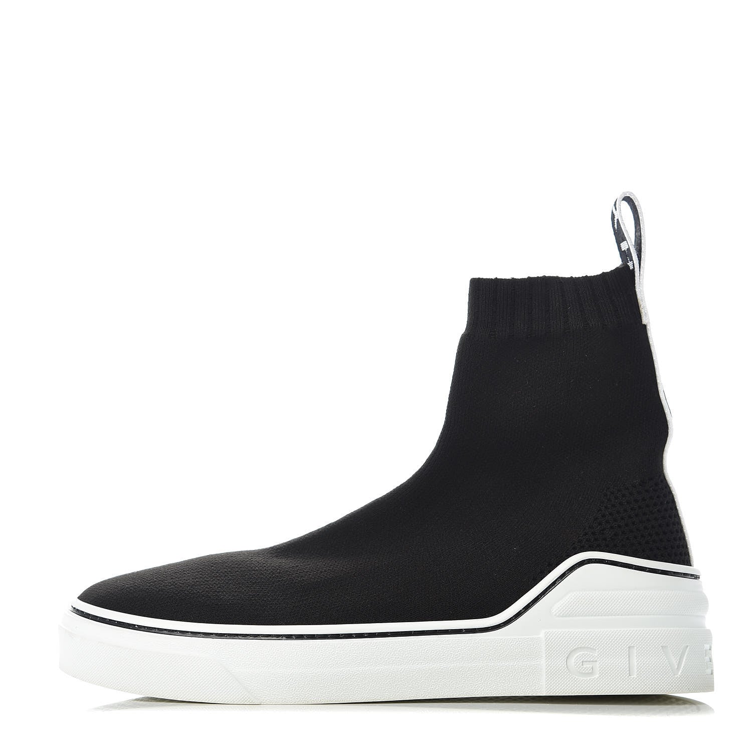 Givenchy Technical Canvas Knit Womens George V Sock Sneakers 37.5 Black 1 of 10