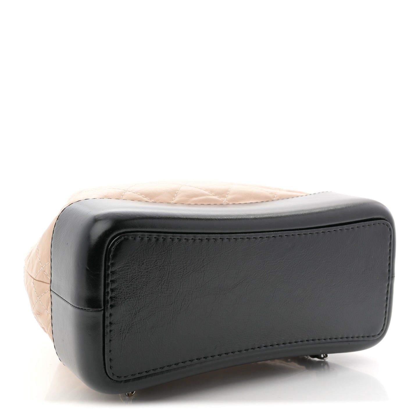 Aged Calfskin Quilted Small Gabrielle Backpack Beige Black
