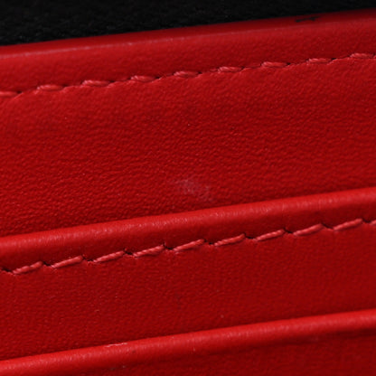 Christian Louboutin Calfskin Snakeskin Embossed Panettone Spiked Zip Around Wallet Black 9 of 12