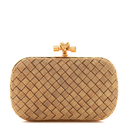 Bottega Veneta Intreccio Oro Bruciato Knot Clutch 1 of 7