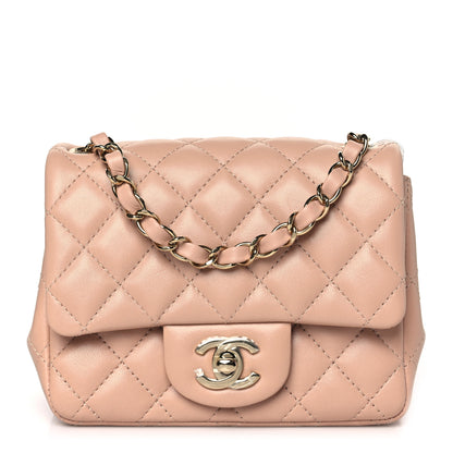 Chanel Lambskin Quilted Mini Square Flap Beige 1 of 9