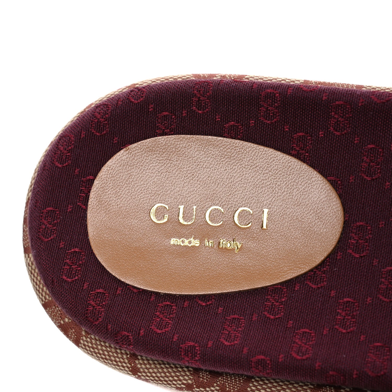 Gucci Canvas GG Monogram Angelina Platform Slide Sandals 39 Beige Ruggine 9 of 11