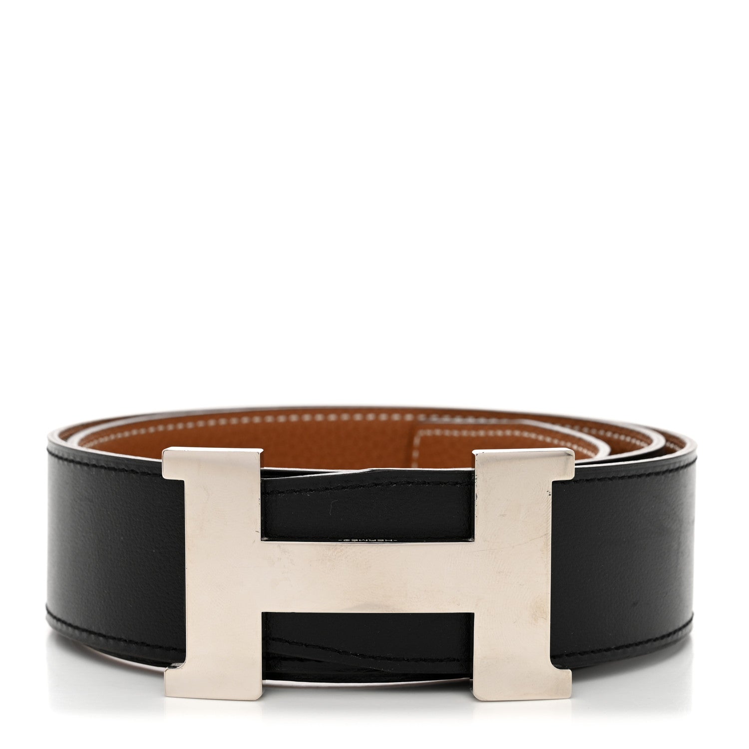 Hermes Box Togo 32mm Constance H Belt 80 32 Black Gold 1 of 12