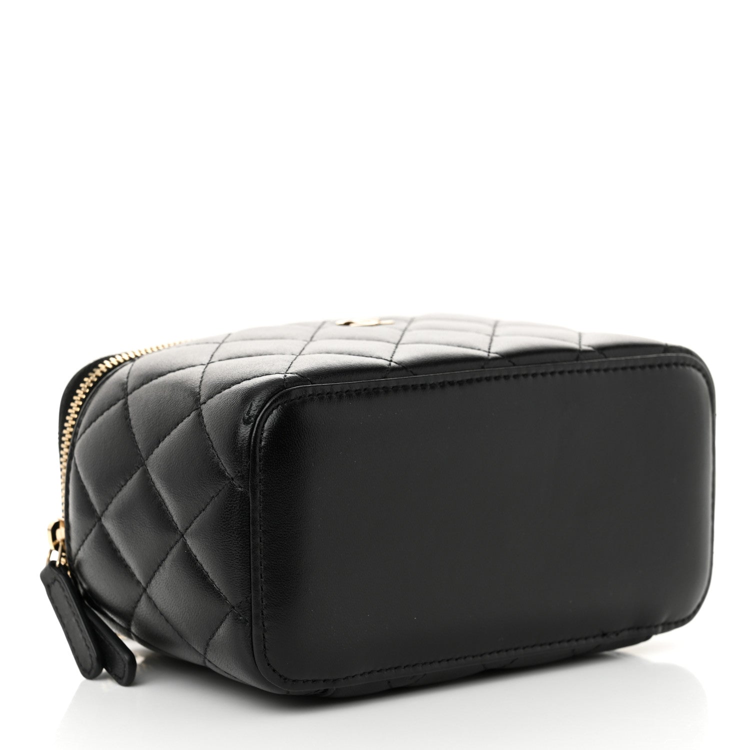 Chanel Lambskin Quilted Small Vanity Case With Chain Black Black 4 of 11