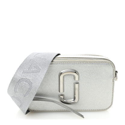Marc Jacobs Metallic Saffiano Small Snapshot Camera Bag Silver 1 of 12