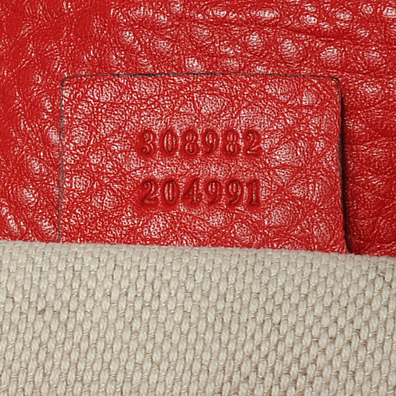 Gucci Pebbled Calfskin Medium Soho Chain Shoulder Bag Red 7 of 7