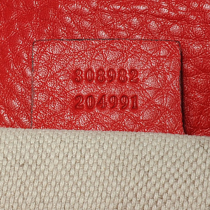 Gucci Pebbled Calfskin Medium Soho Chain Shoulder Bag Red 7 of 7