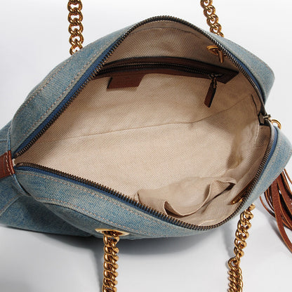Gucci Denim Small Soho Bowler Blue 5 of 9