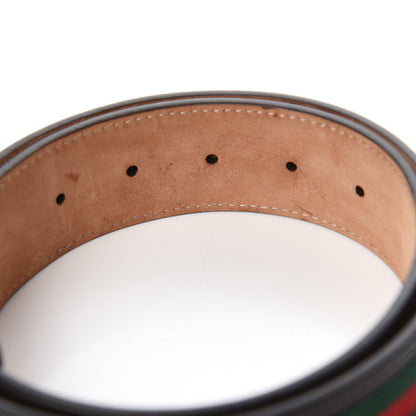 Gucci Calfskin Web Interlocking G Belt 80 32 Dark Brown 4 of 8