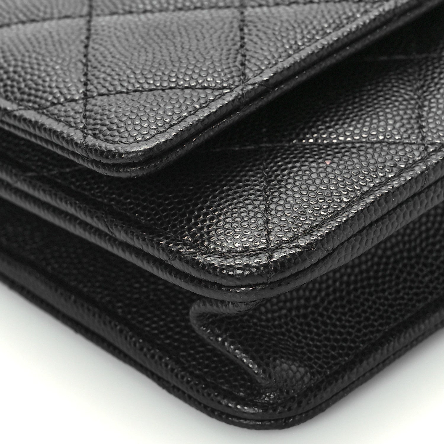 Chanel Caviar Quilted Crystal CC Wallet On Chain WOC Black 8 of 10