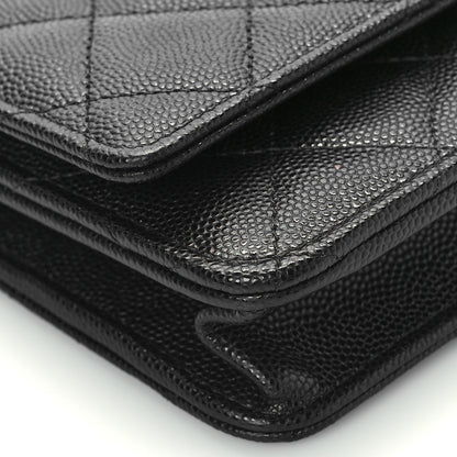 Chanel Caviar Quilted Crystal CC Wallet On Chain WOC Black 8 of 10