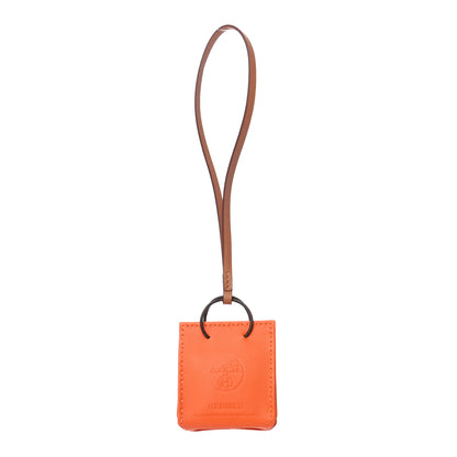 Hermes Milo Lambskin Swift Shopping Bag Charm Feu Gold 1 of 4