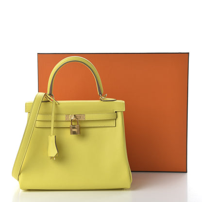 Hermes Swift Kelly Retourne 25 Lime 12 of 12