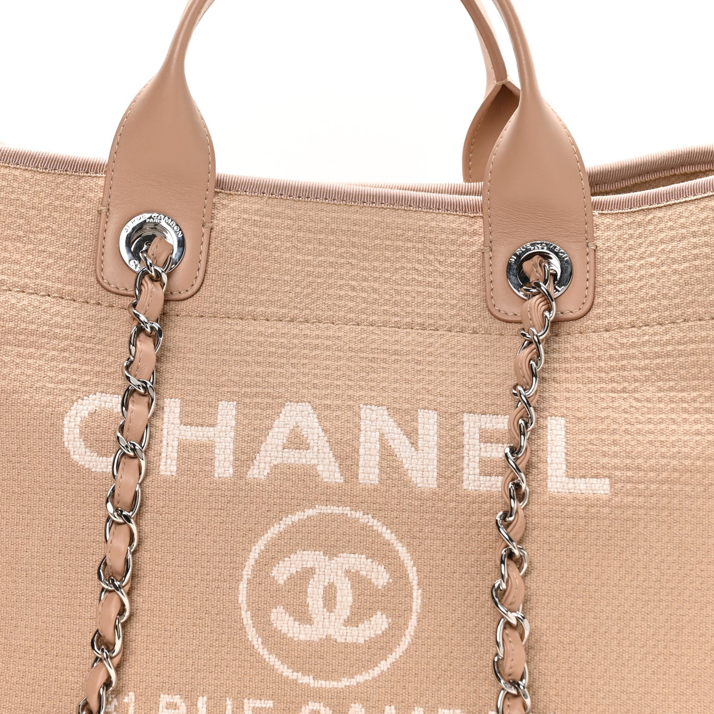 Mixed Fibers Medium Deauville Tote Beige