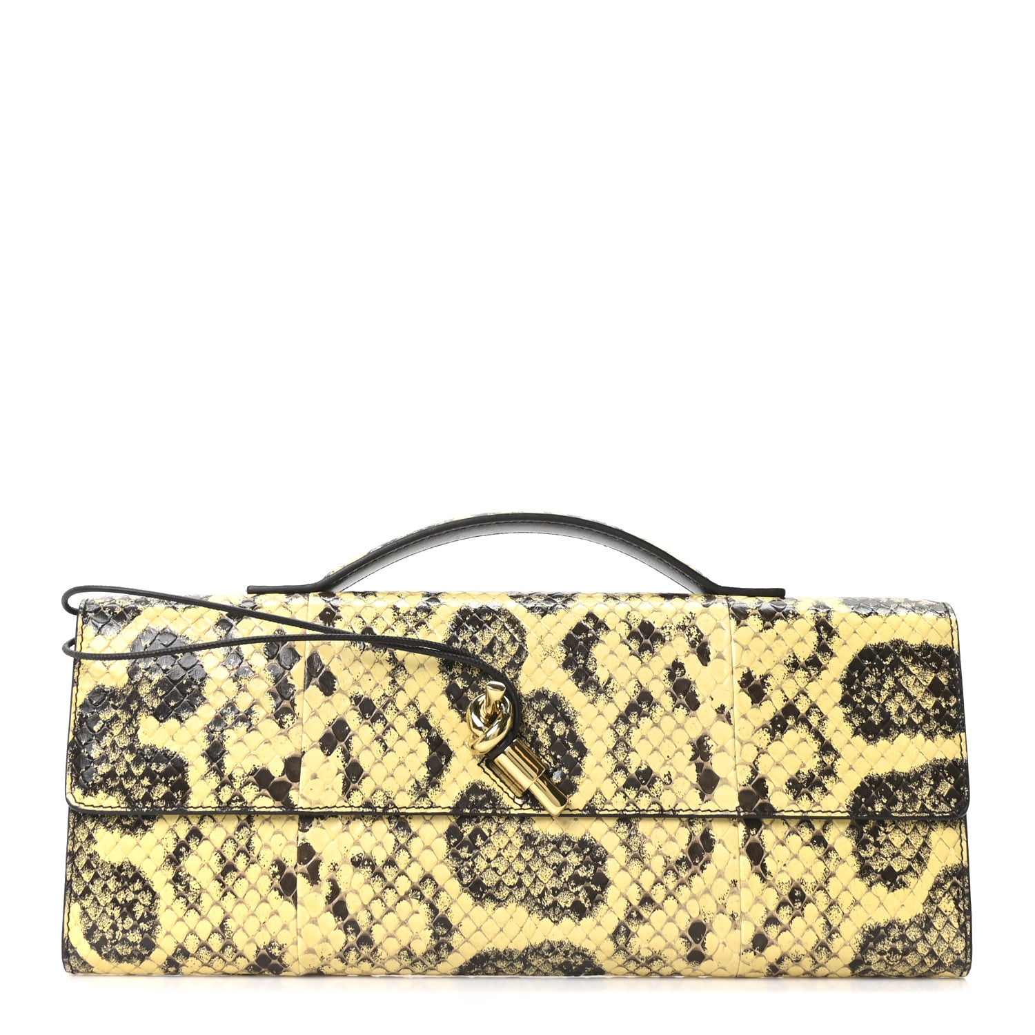 Bottega Veneta Snakeskin Long Andiamo Top Handle Clutch 1 of 10