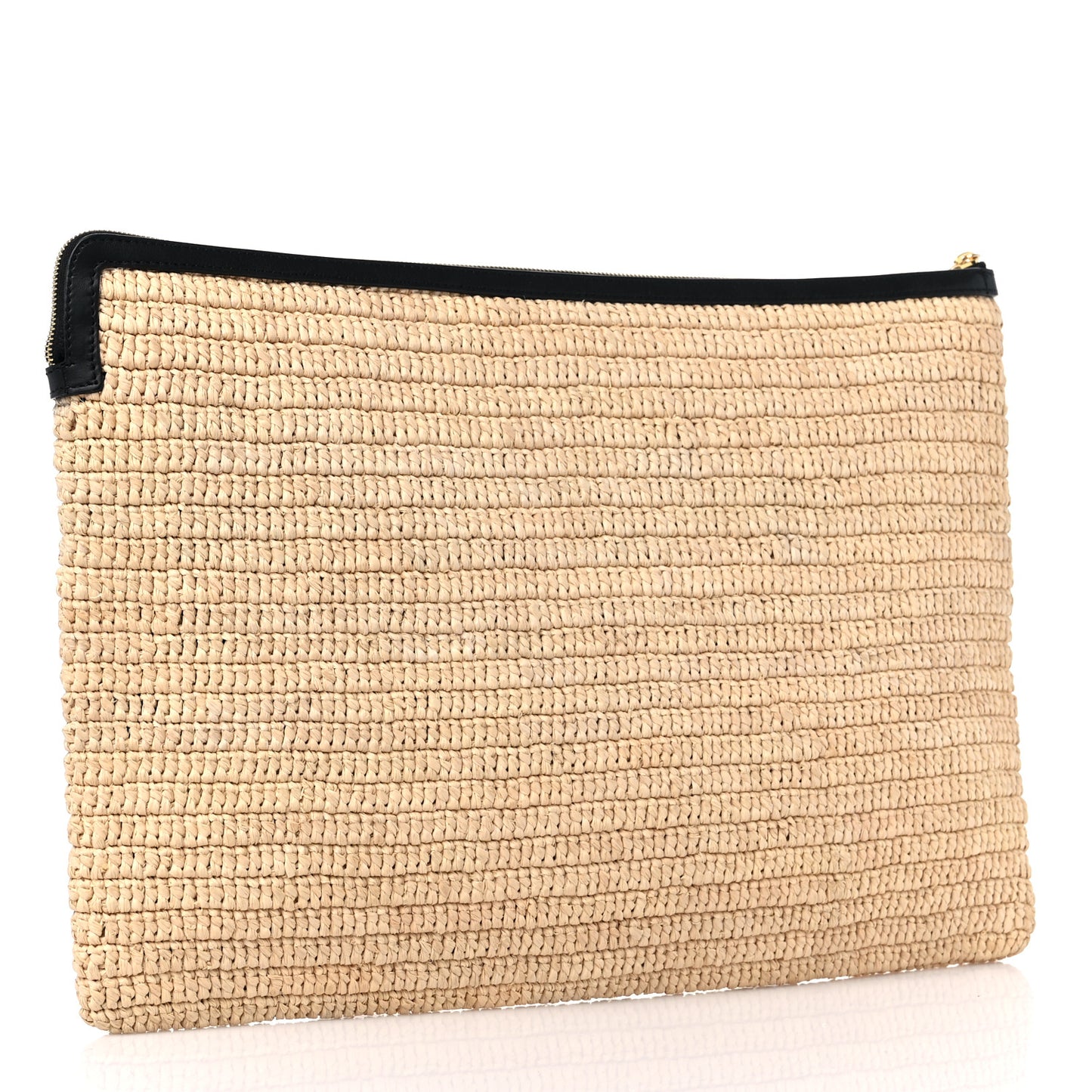 Raffia Sequin Large Pouch Black