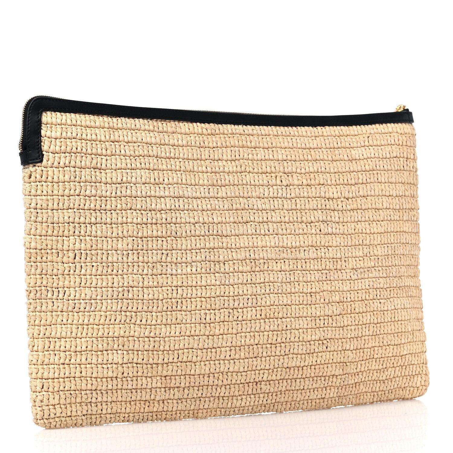 Celine Raffia Sequin Large Pouch Black 3 of 9
