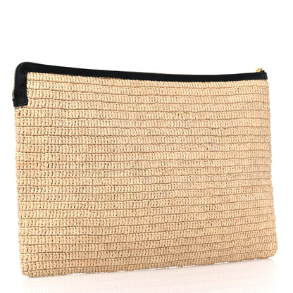 Celine Raffia Sequin Large Pouch Black 3 of 9