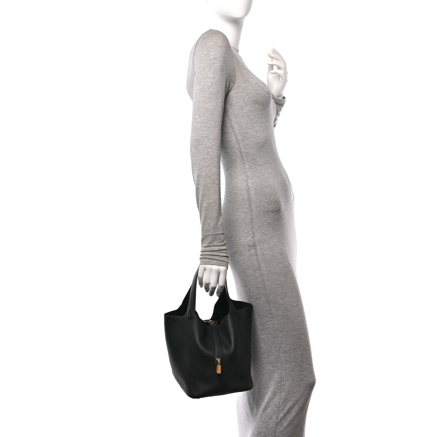 Hermes Taurillon Clemence Picotin Lock 22 MM Black 2 of 9