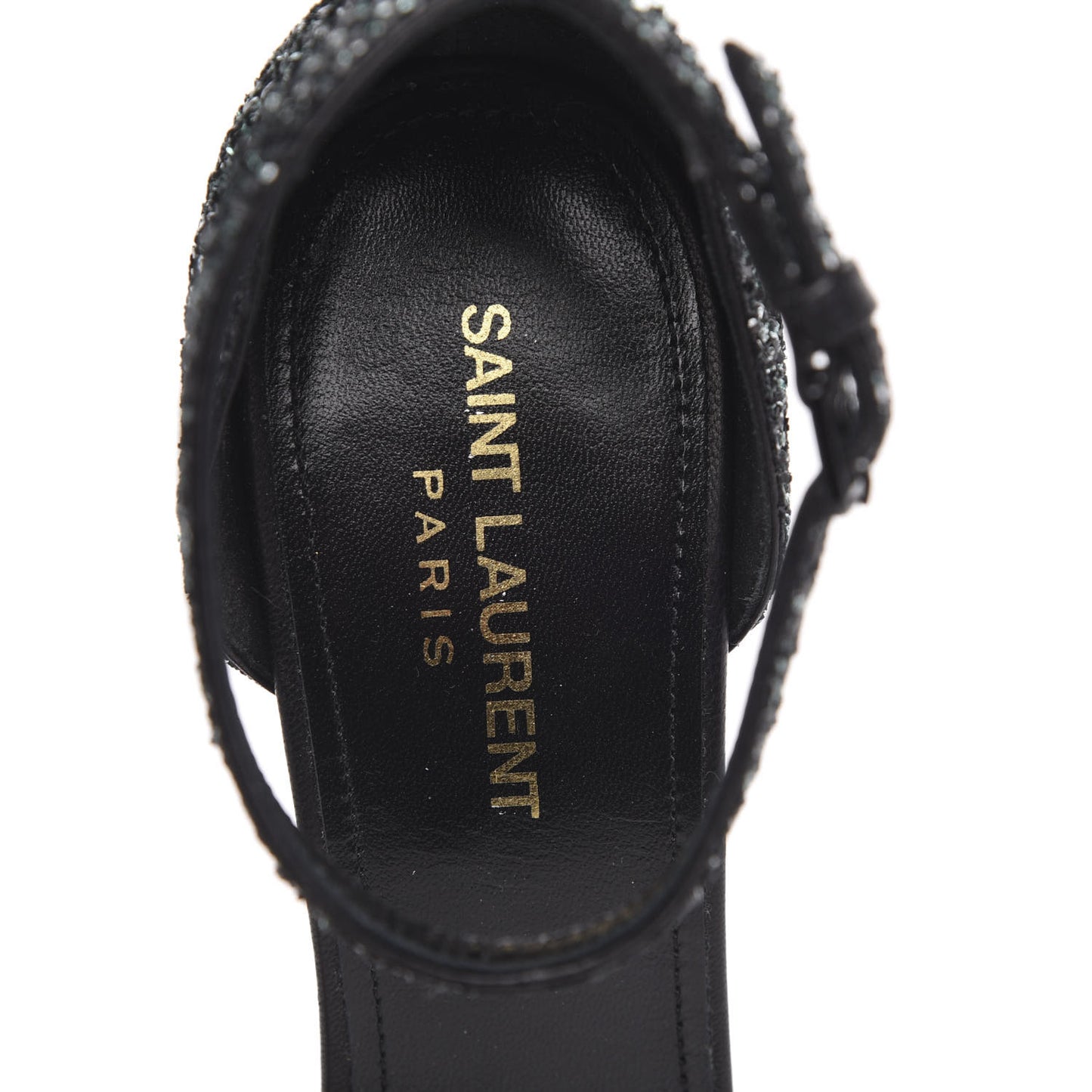 Glitter Amber 105 Ankle Strap Sandals 39.5 Black