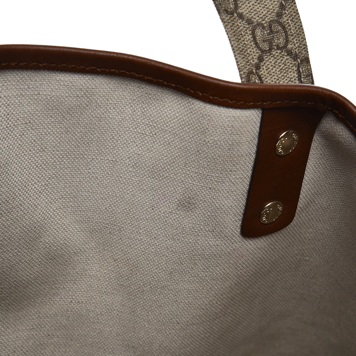 GG Plus Monogram Large Signature Web Loop Tote Brown
