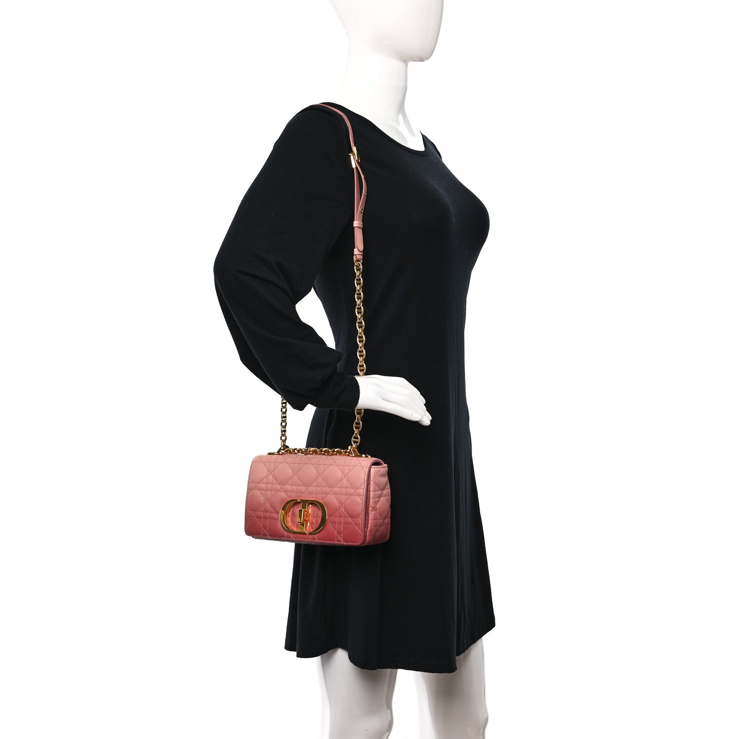 Christian Dior Lambskin Cannage Gradient Small Caro Bag Pink 2 of 8