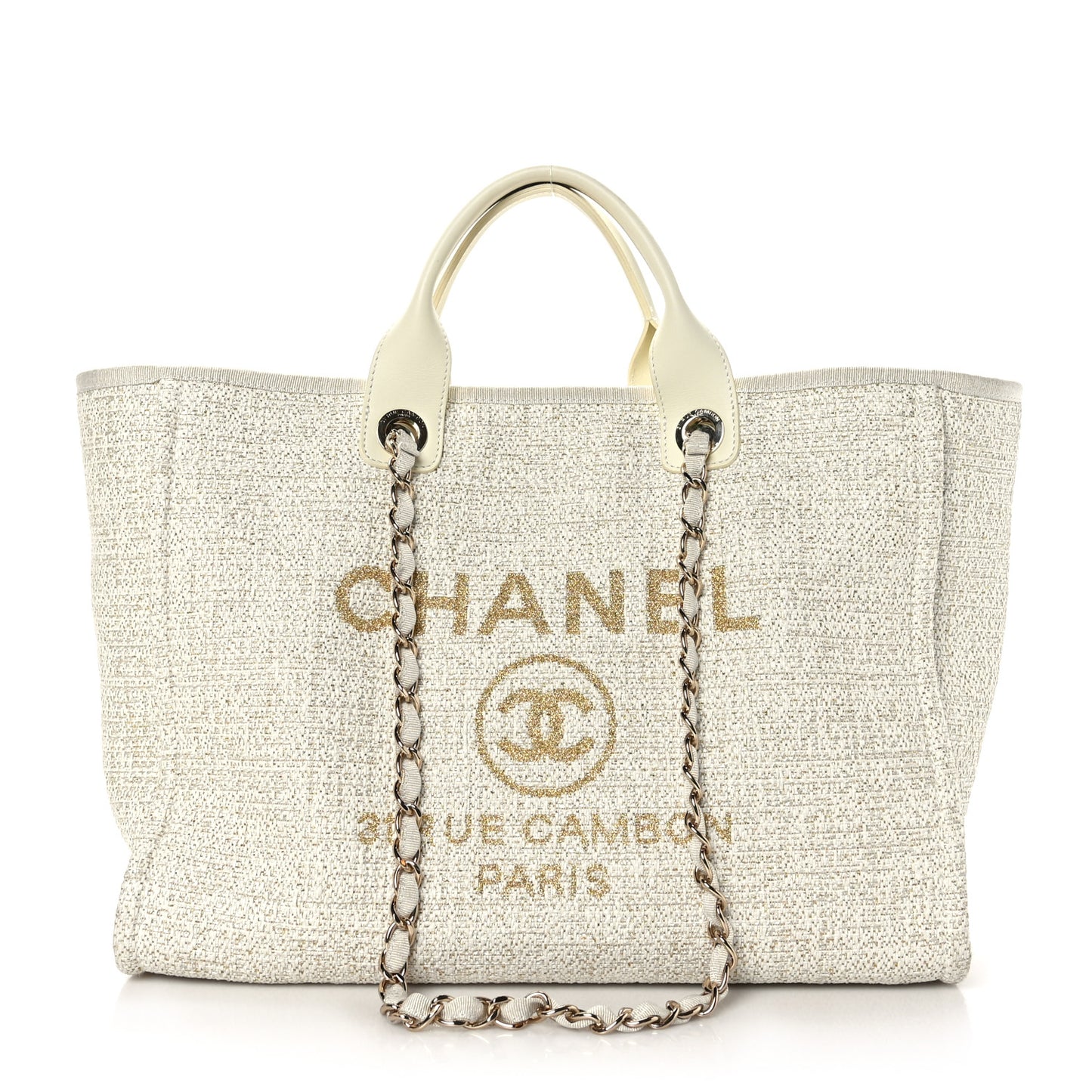 Canvas Large Deauville Tote Ivory