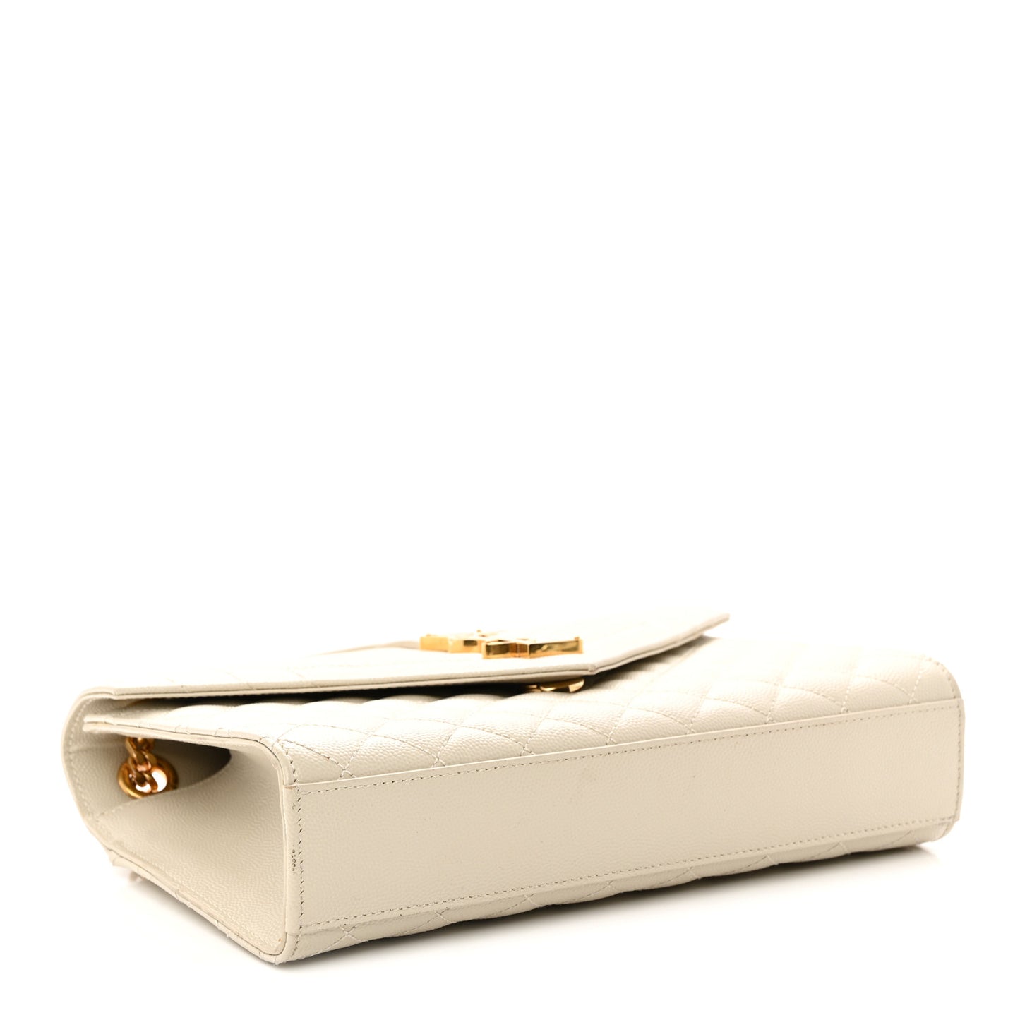 Grain De Poudre Textured Mixed Matelasse Medium Triquilt Monogram Satchel Crema Soft