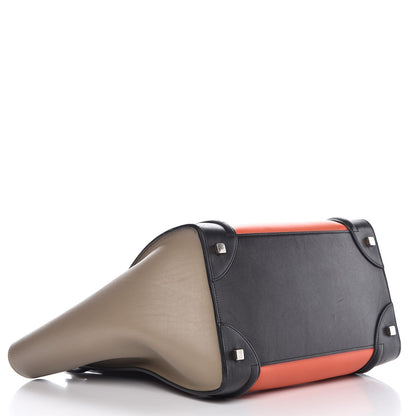 Celine Smooth Calfskin Mini Tri-Color Luggage Bright Orange 4 of 14