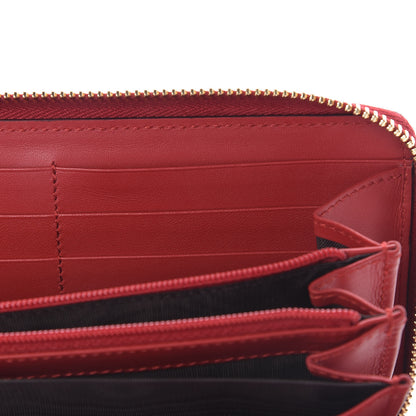 Gucci GG Supreme Monogram Bosco Patch Zip Around Wallet Beige Malva Hibiscus Red 9 of 13