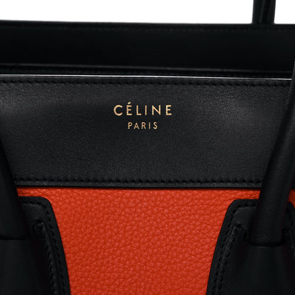 Celine Drummed Calfskin Micro Tri-Color Luggage Bright Orange 7 of 15