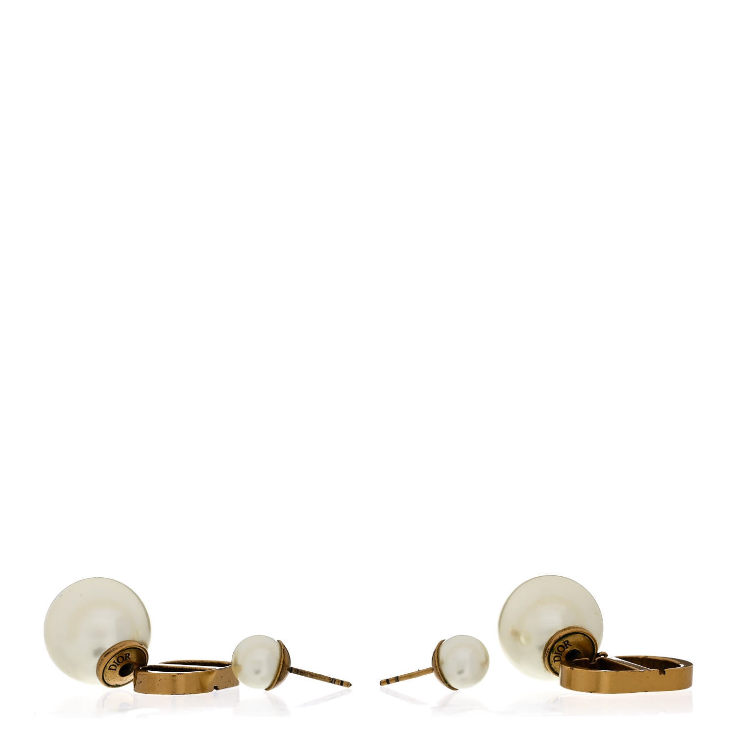 Christian Dior Metal Pearl Tribales Earrings Gold 3 of 4