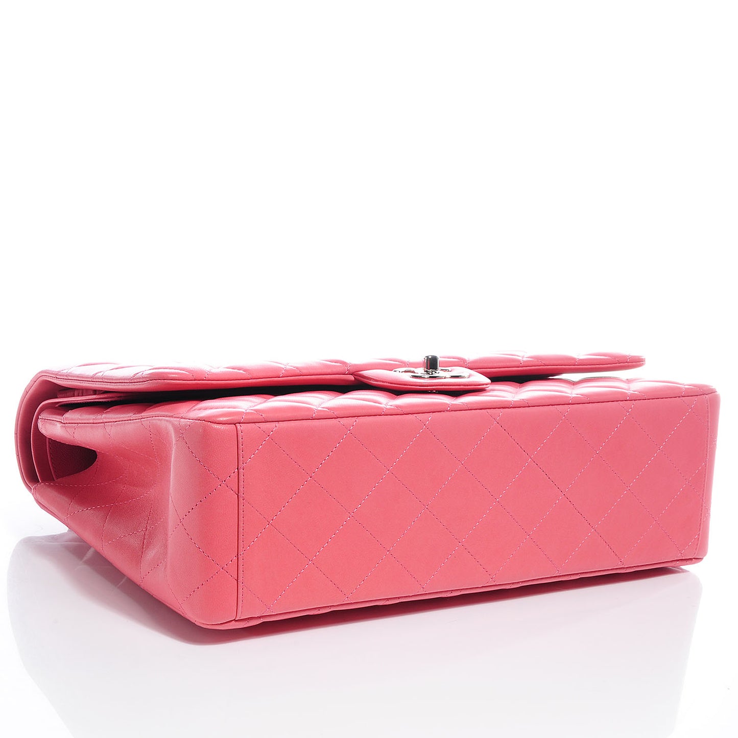 Lambskin Quilted Maxi Double Flap Pink