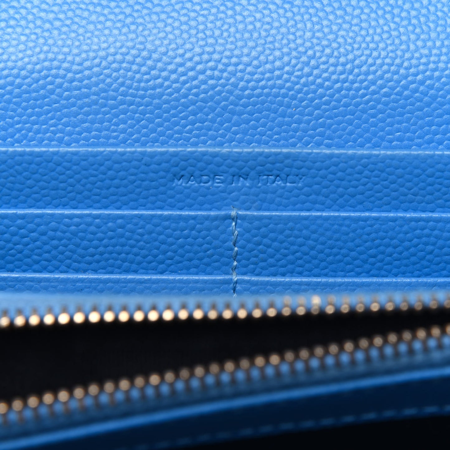 Grain De Poudre Matelasse Chevron Monogram Flap Wallet Blue Clair