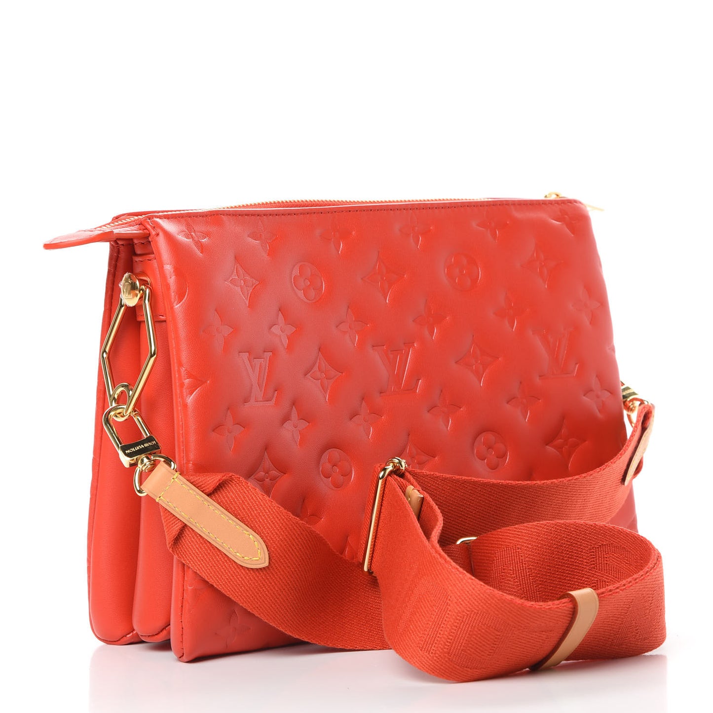 Lambskin Embossed Monogram Coussin PM Red